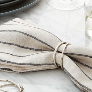 Crate and barrel aria silver napkin rings - 10 total